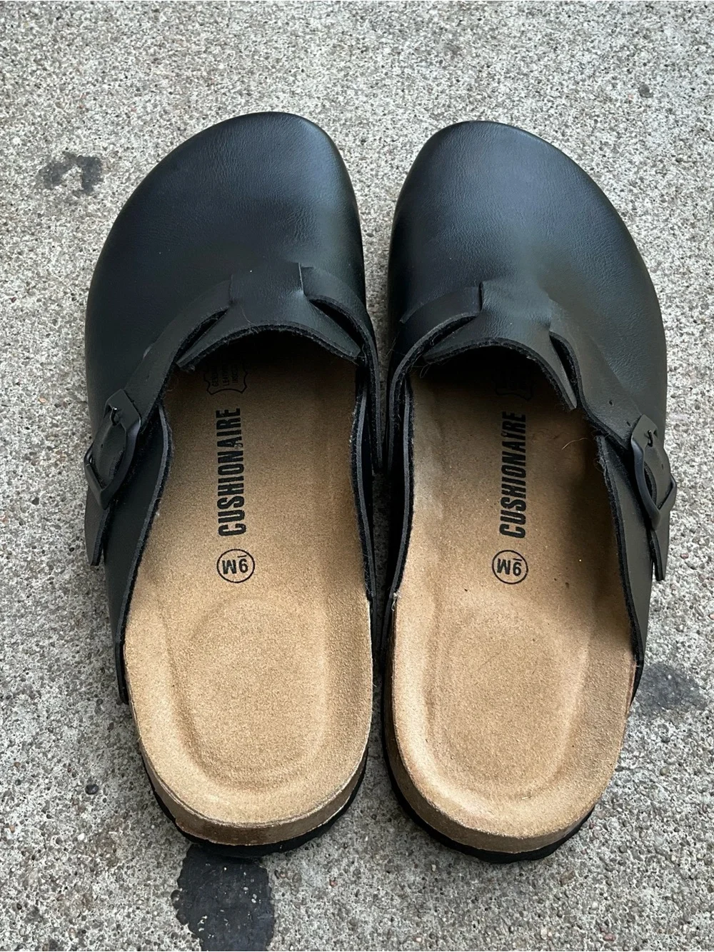 Men's Black Cushioned Slip-On Clog with Adjustable Buckle